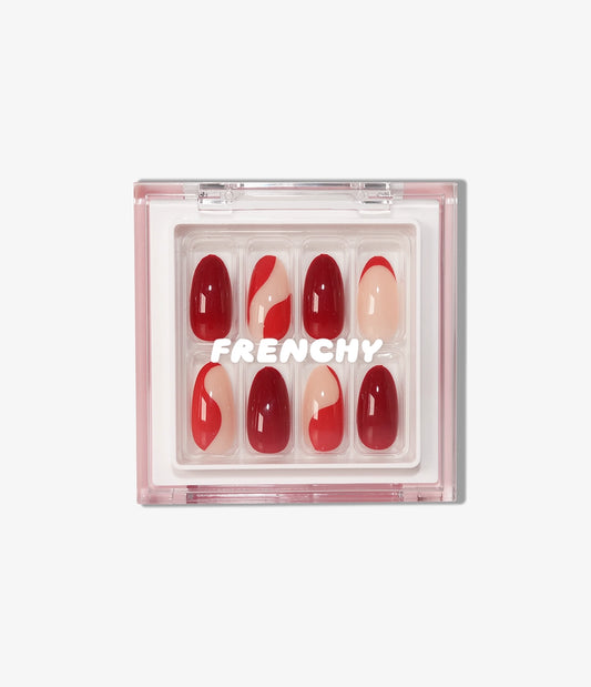 Candy Red Press-on nail kit with Glue