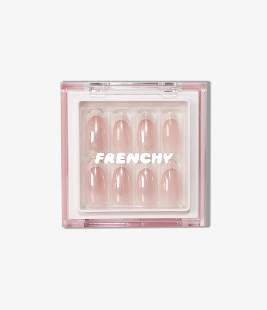 Glass Chrome Frenchy Kit de uñas postizas con pegamento